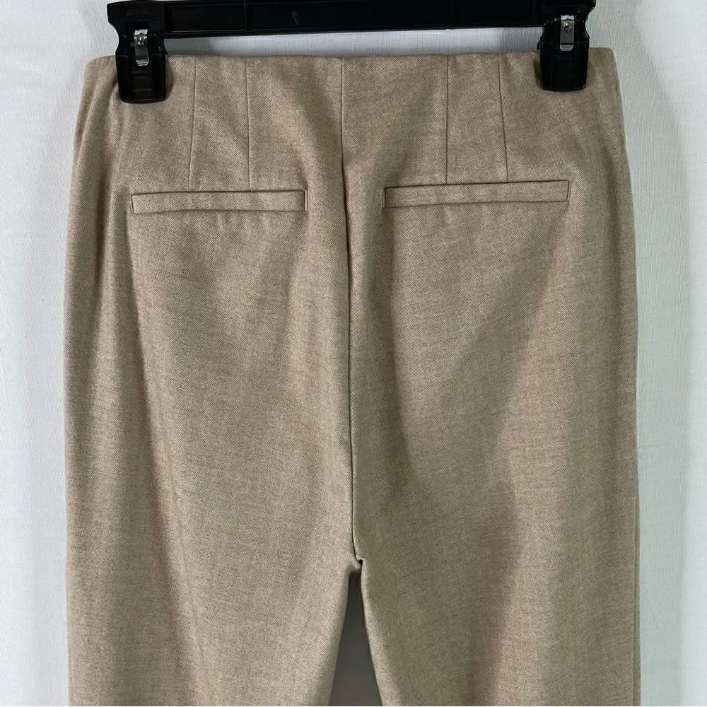 LOFT Herringbone High Waist Slim Pants (Oatmeal Melange) - 0